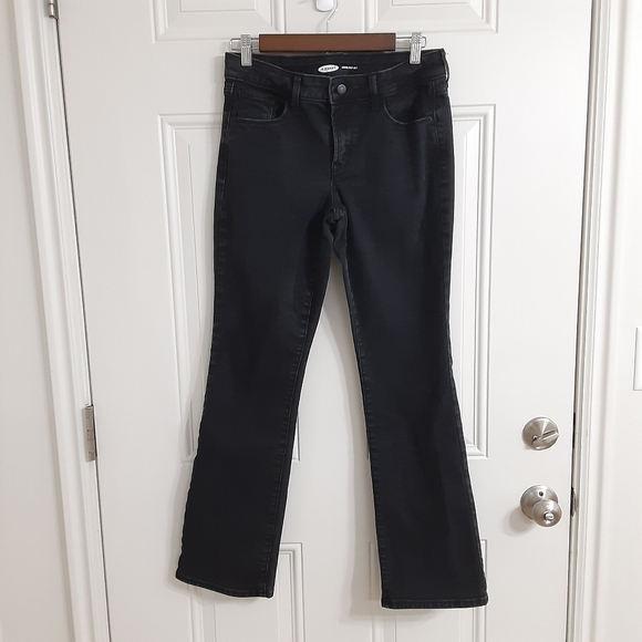 Old Navy Kickerboot black bootcut midrise stretch jeans women size 6 - Picture 1 of 10